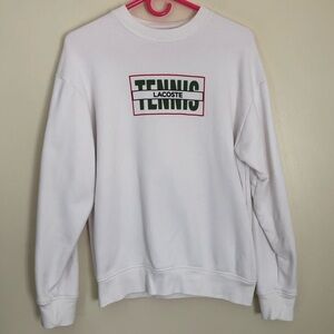 Lacoste Tennis White Sweatshirt, Size 34